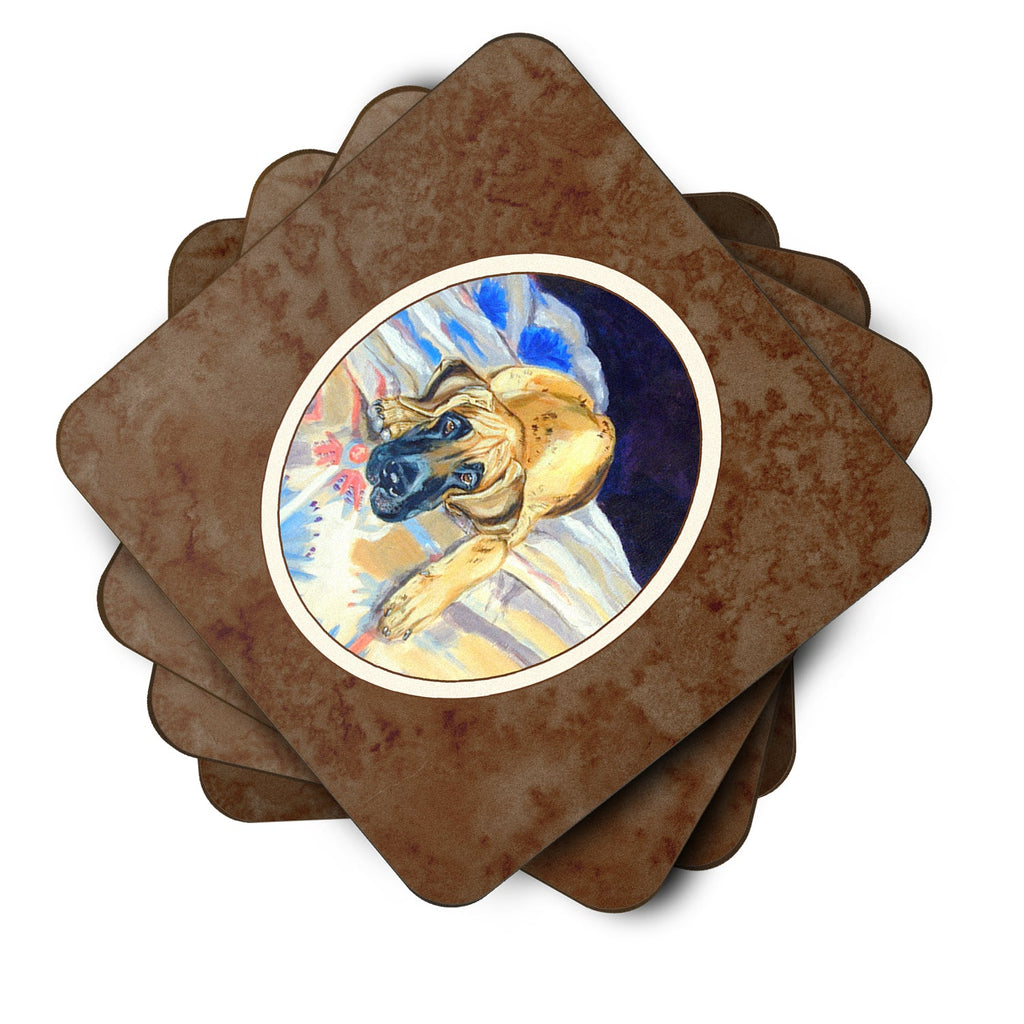 Fawn Great Dane Foam Coasters Set of 4 Cup Coasters for Indoor Outdoor, Tabletop Protection, Anti Slip, Mouse pad Material