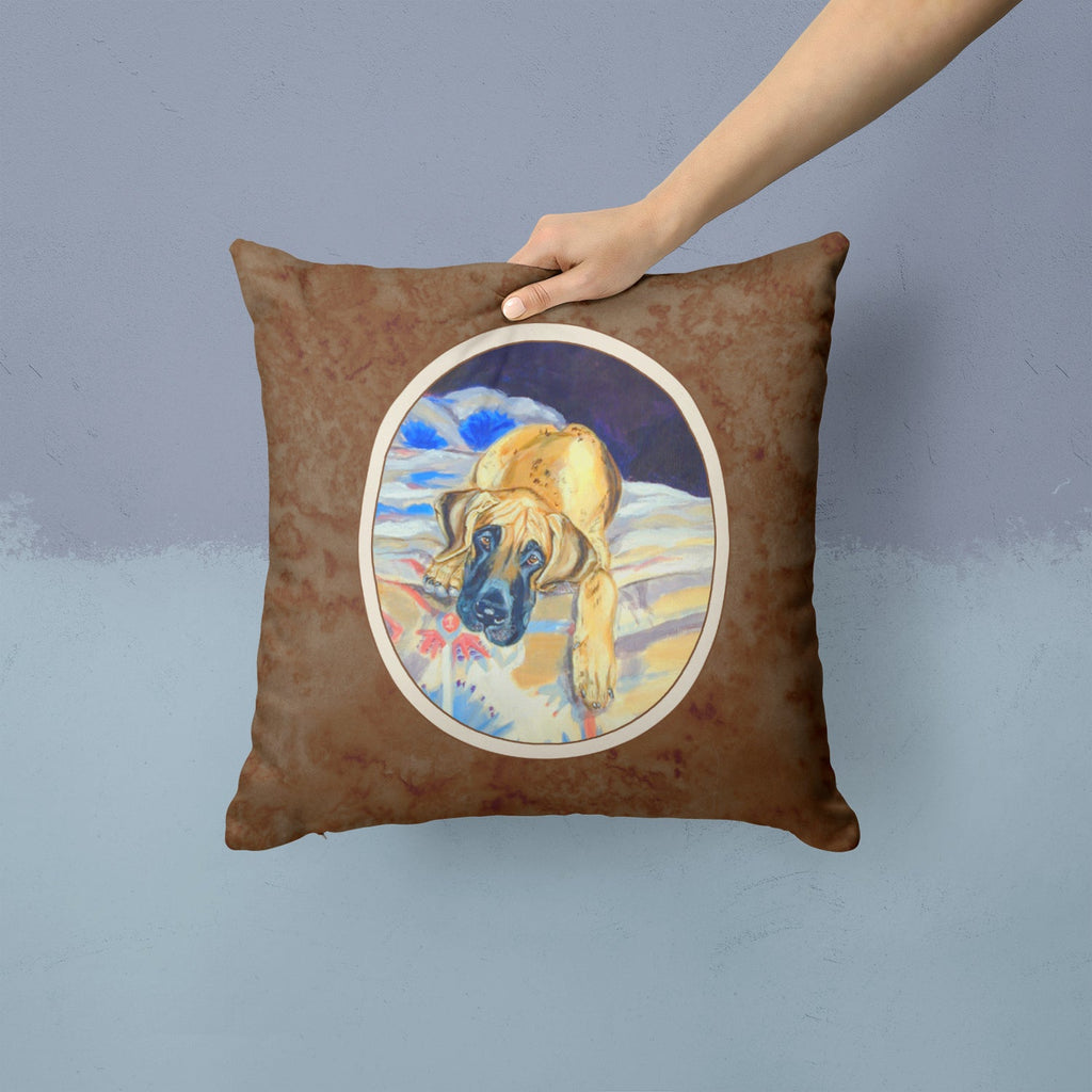 Fawn Great Dane Decorative Throw Pillow 14x14 Indoor Outdoor Accent Cushion, Fabric Cover with Insert for Sofa, Bed, Porch & Living Room