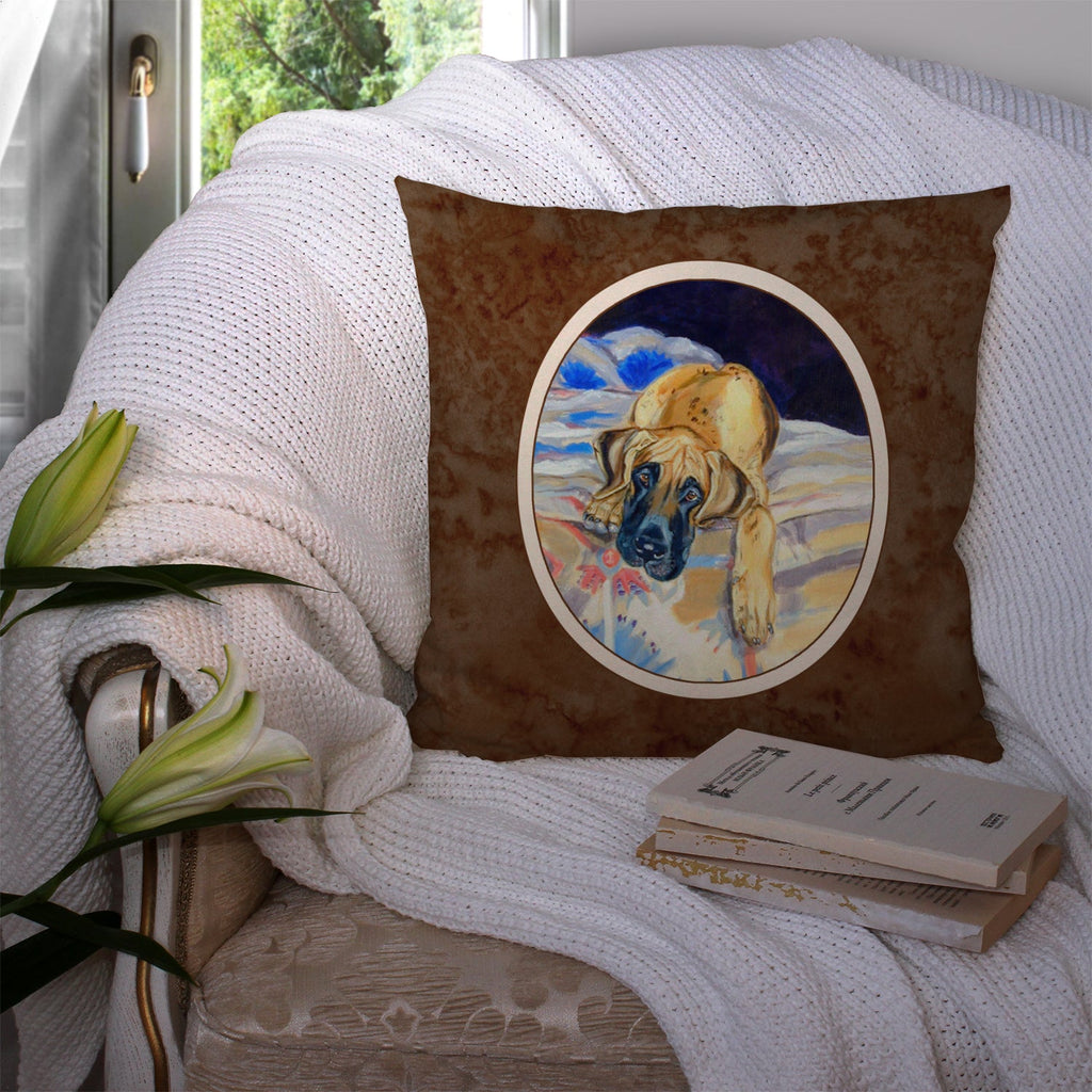 Fawn Great Dane Decorative Throw Pillow 14x14 Indoor Outdoor Accent Cushion, Fabric Cover with Insert for Sofa, Bed, Porch & Living Room