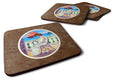 Lady with her Japanese Chin Foam Coasters Set of 4 Cup Coasters for Indoor Outdoor, Tabletop Protection, Anti Slip, Mouse pad Material