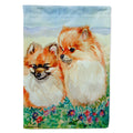 Pomeranian House Flag 28x40 Porch Sleeve Pole Decorative Outside Yard Banner Artwork Wall Hanging, Polyester