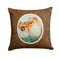 Pomeranian Decorative Throw Pillow 14x14 Indoor Outdoor Accent Cushion, Fabric Cover with Insert for Sofa, Bed, Porch & Living Room
