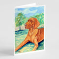 Vizsla Greeting Cards Pack of 8 Blank Cards with Envelopes Whimsical A7 Size 5x7