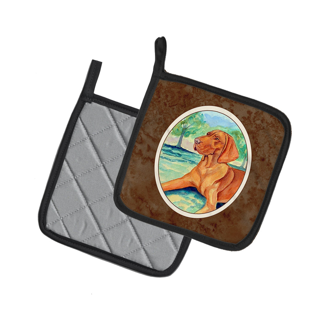 Vizsla Pot Holder Set of 2 Heat Resistant Quilted Hot Pads 7.5 x 7.5 Inch, Insulated Kitchen Trivets for Cooking & Baking