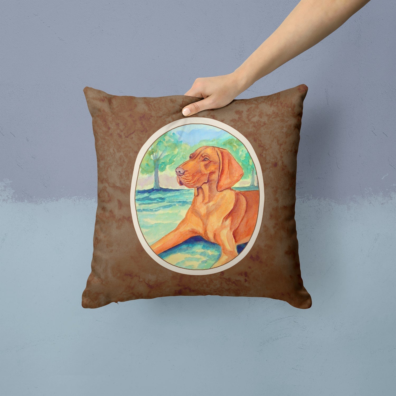 Vizsla Decorative Throw Pillow 14x14 Indoor Outdoor Accent Cushion, Fabric Cover with Insert for Sofa, Bed, Porch & Living Room