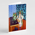 Lady with her Pug Greeting Cards Pack of 8 Blank Cards with Envelopes Whimsical A7 Size 5x7