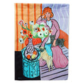 Lady with her Pug House Flag 28x40 Porch Sleeve Pole Decorative Outside Yard Banner Artwork Wall Hanging, Polyester