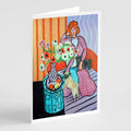 Lady with her Pug Greeting Cards Pack of 8 Blank Cards with Envelopes Whimsical A7 Size 5x7