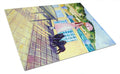 Lady with her Schipperke Cutting Board Tempered Glass Kitchen Cutting Surface, Heat Resistant Chopping, Non-Slip Feet, Food Prep & Serving