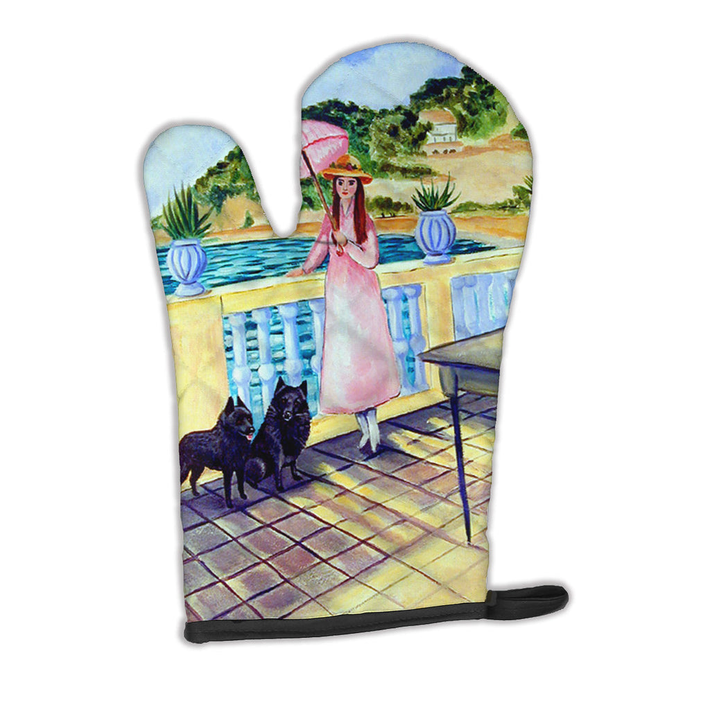 Lady with her Schipperke Oven Mitt Heat Resistant Thick Oven Mitt for Hot Pans and Oven, Kitchen Mitt Protect Hands, Cooking Baking Glove
