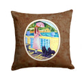 Lady with her Schipperke Decorative Throw Pillow 14x14 Indoor Outdoor Accent Cushion, Fabric Cover with Insert for Sofa, Bed, Porch & Living Room
