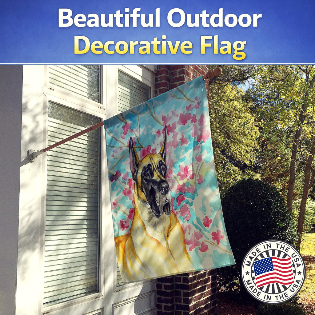 Fawn Great Dane House Flag 28x40 Porch Sleeve Pole Decorative Outside Yard Banner Artwork Wall Hanging, Polyester