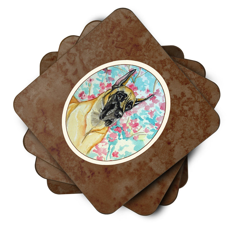 Fawn Great Dane Foam Coasters Set of 4 Cup Coasters for Indoor Outdoor, Tabletop Protection, Anti Slip, Mouse pad Material