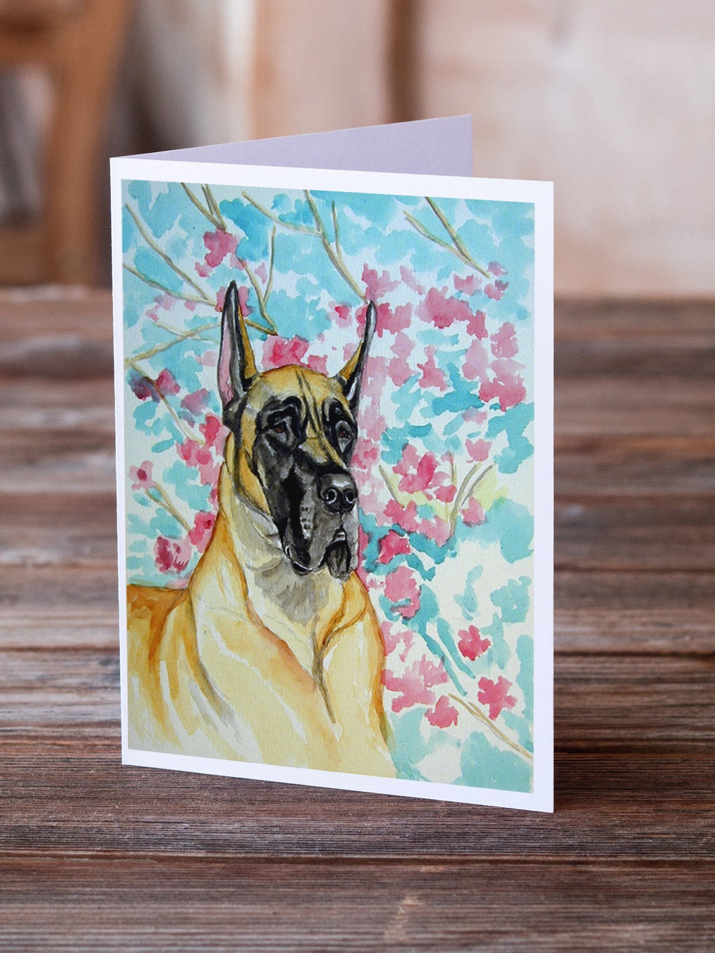 Fawn Great Dane Greeting Cards Pack of 8 Blank Cards with Envelopes Whimsical A7 Size 5x7