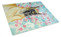 Fawn Great Dane Cutting Board Tempered Glass Kitchen Cutting Surface, Heat Resistant Chopping, Non-Slip Feet, Food Prep & Serving