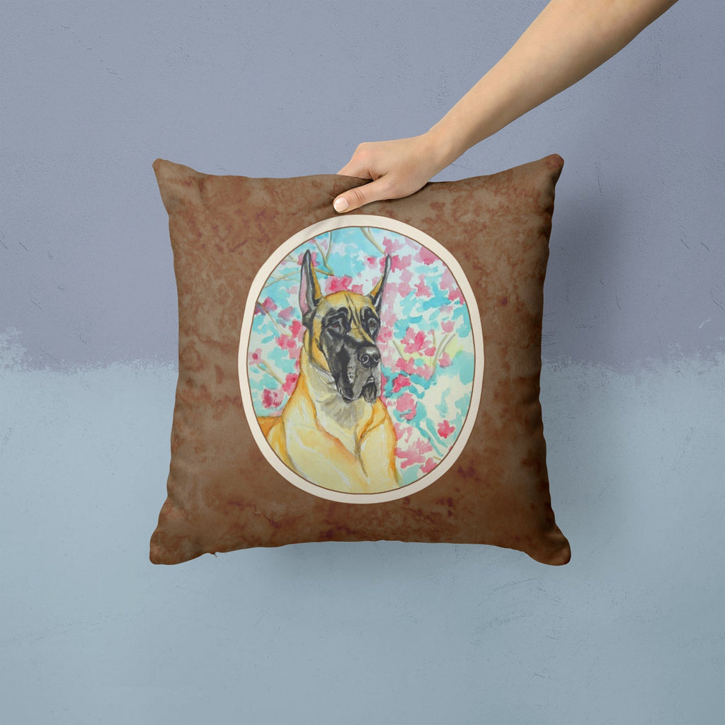 Fawn Great Dane Decorative Throw Pillow 14x14 Indoor Outdoor Accent Cushion, Fabric Cover with Insert for Sofa, Bed, Porch & Living Room