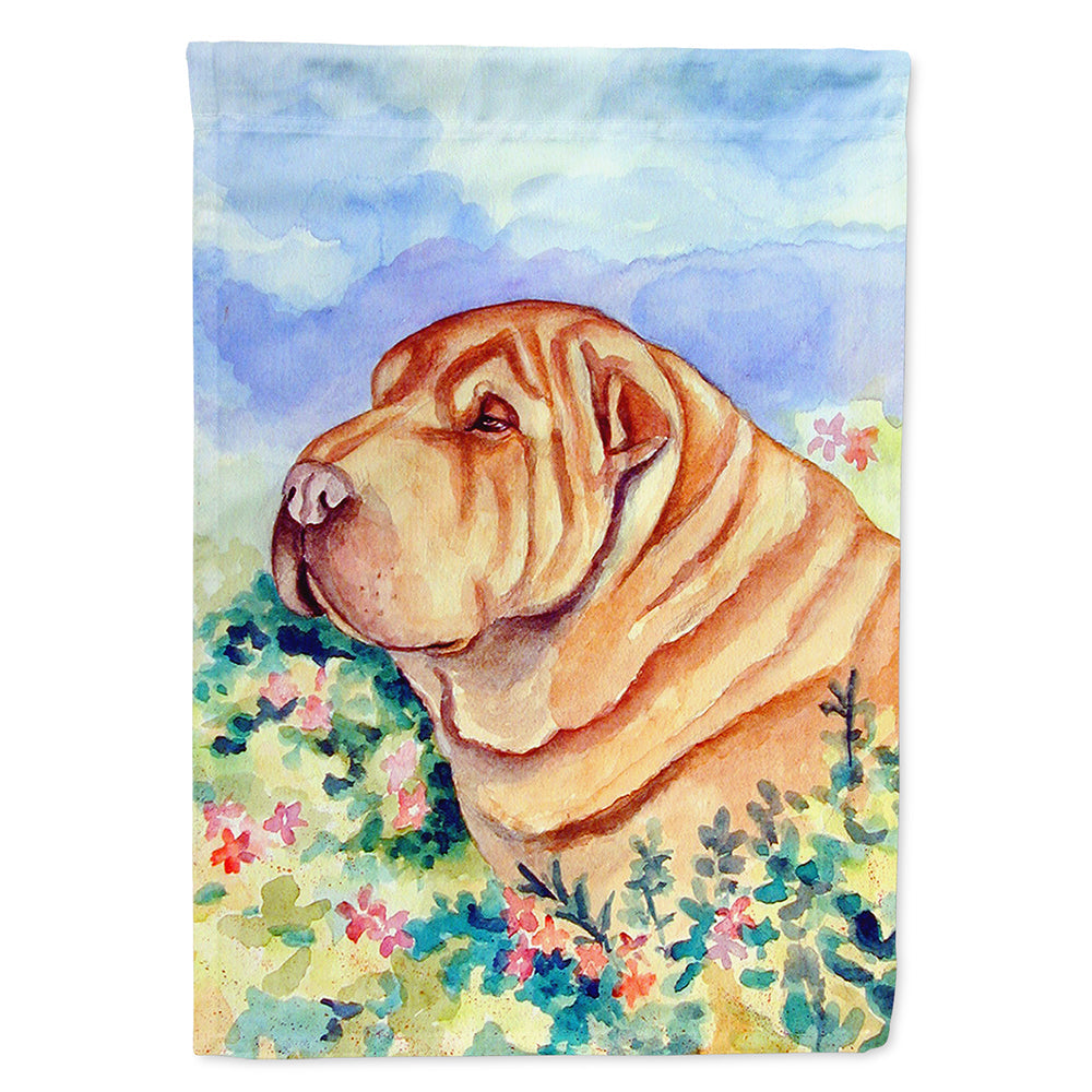 Shar Pei House Flag 28x40 Porch Sleeve Pole Decorative Outside Yard Banner Artwork Wall Hanging, Polyester