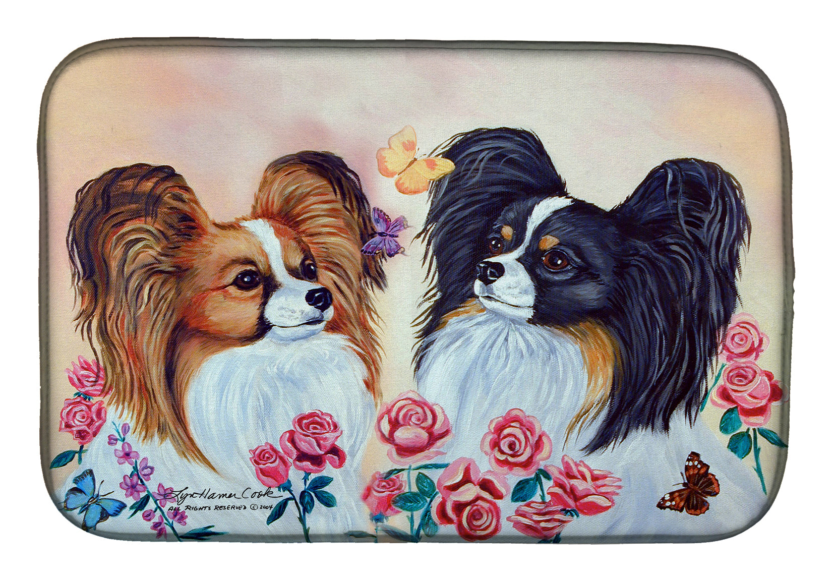 Papillon Dish Drying Mat Absorbent Dish Drying Mat Pad for Kitchen Counter Dish Drainer Mat for Countertop, 14 x 21", Multicolor