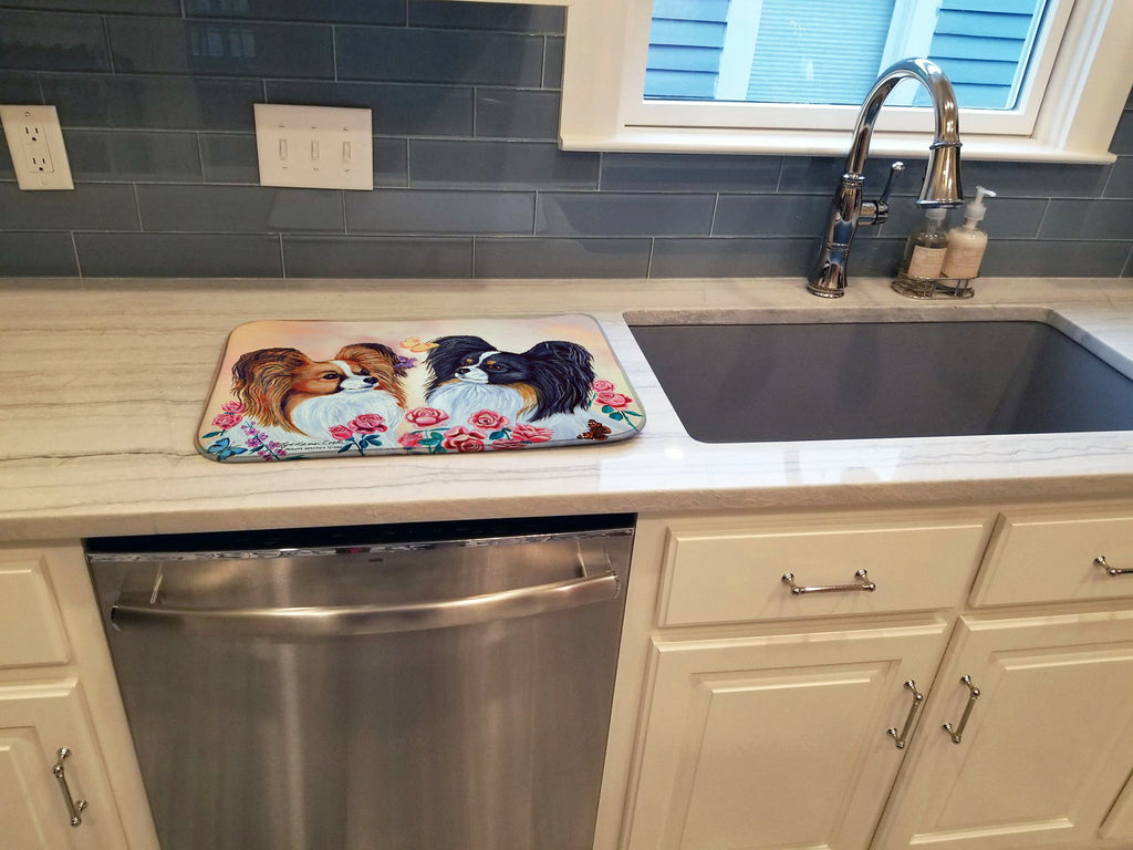 Papillon Dish Drying Mat Absorbent Dish Drying Mat Pad for Kitchen Counter Dish Drainer Mat for Countertop, 14 x 21", Multicolor