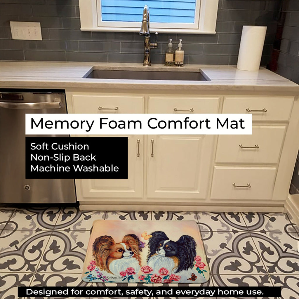 Papillon Memory Foam Kitchen Mat Machine Washable Anti-Fatigue Cushion Comfort Bath or Kitchen Rug