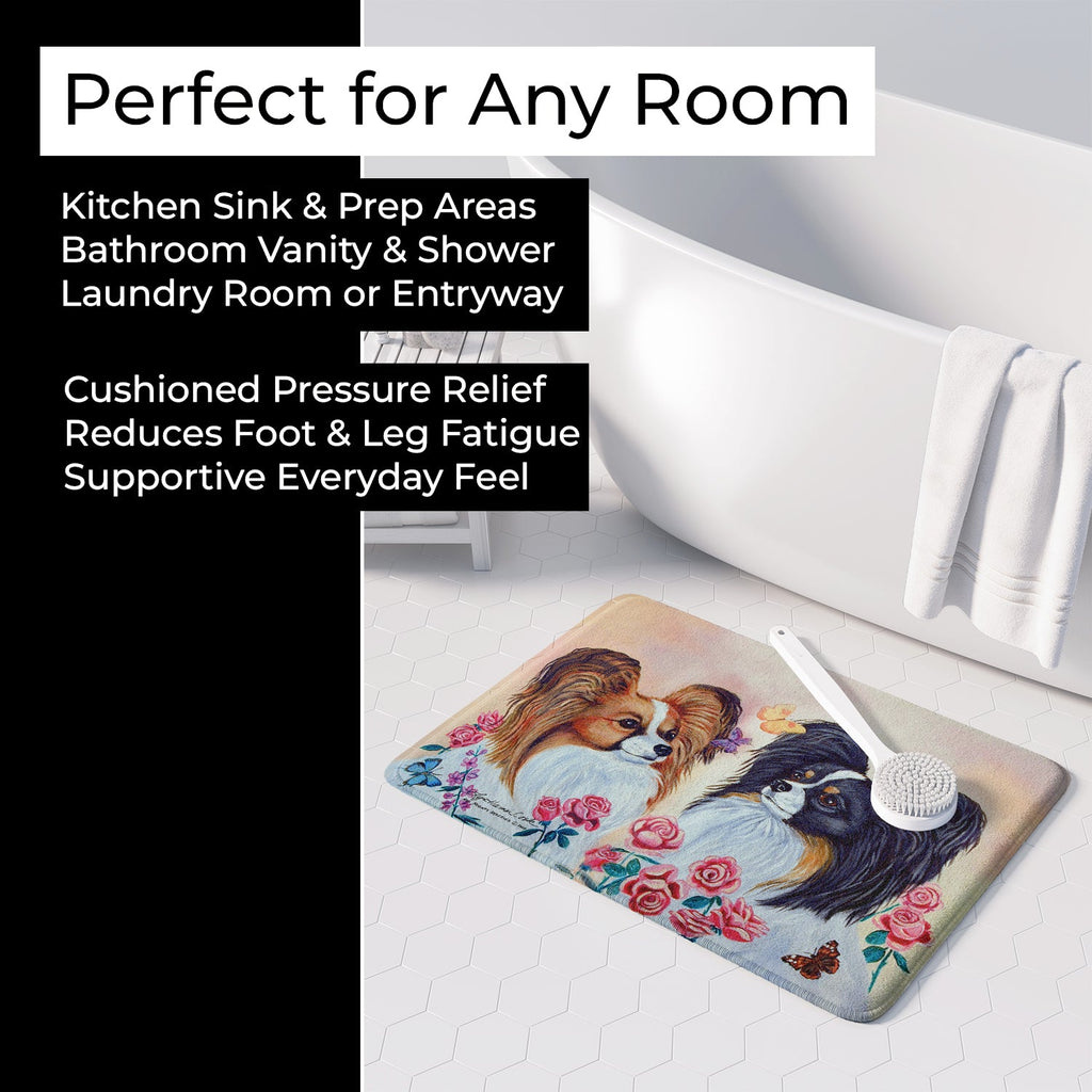 Papillon Memory Foam Kitchen Mat Machine Washable Anti-Fatigue Cushion Comfort Bath or Kitchen Rug