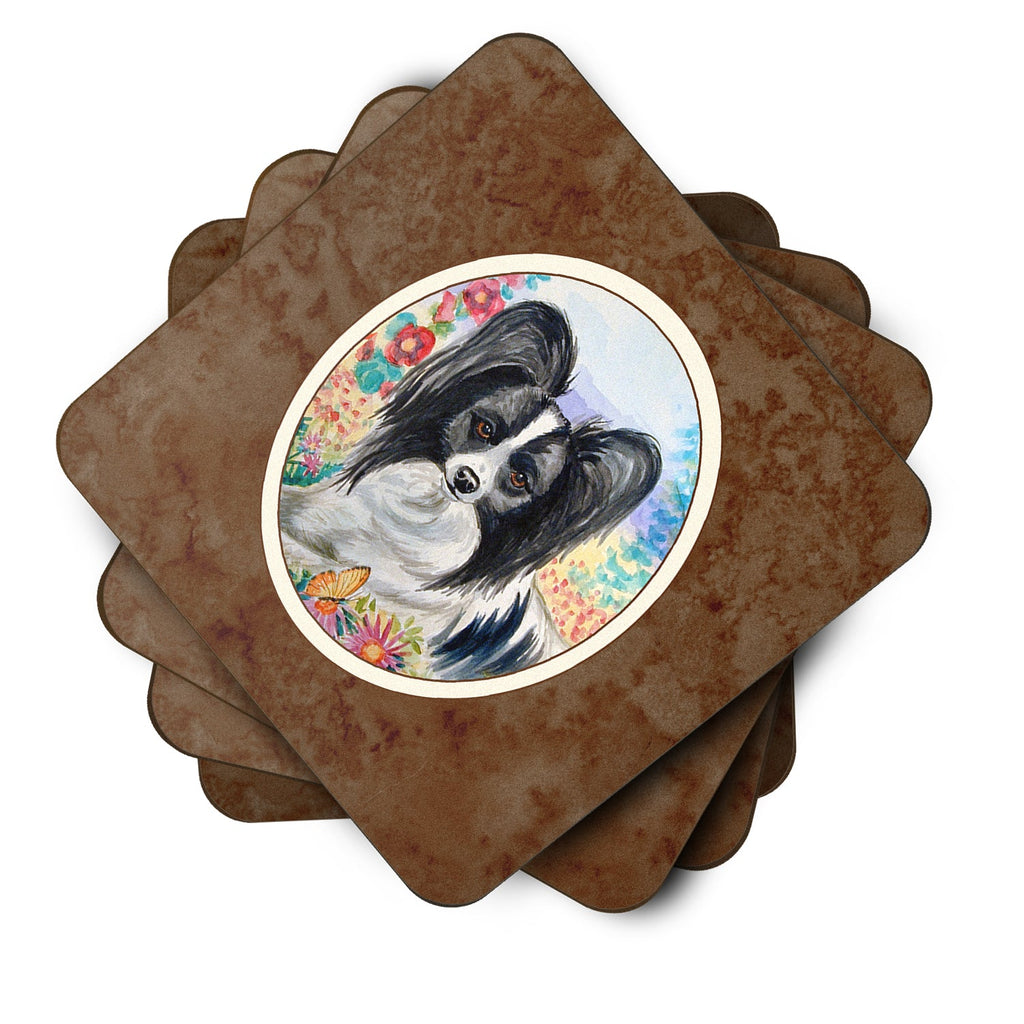 Papillon Foam Coasters Set of 4 Cup Coasters for Indoor Outdoor, Tabletop Protection, Anti Slip, Mouse pad Material