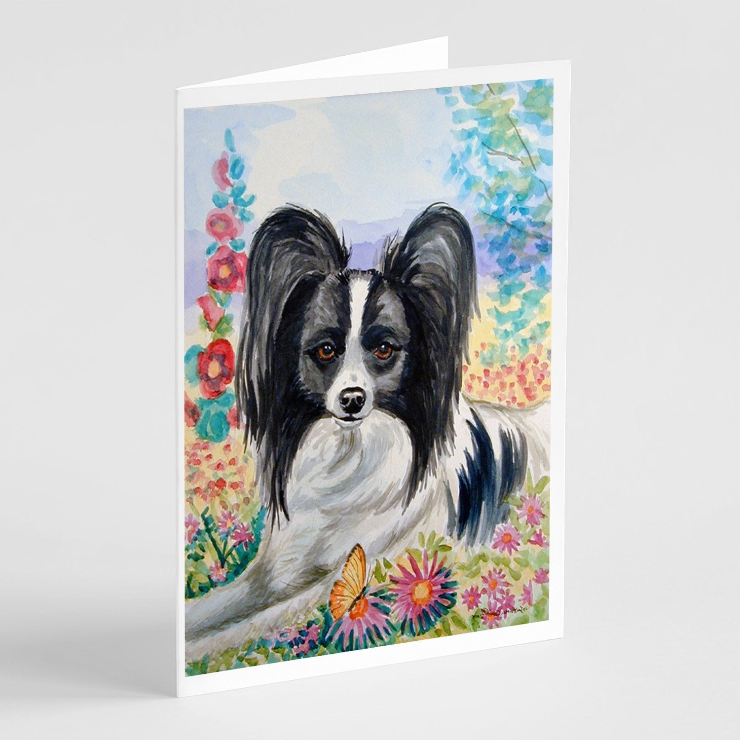 Papillon Greeting Cards Pack of 8 Blank Cards with Envelopes Whimsical A7 Size 5x7