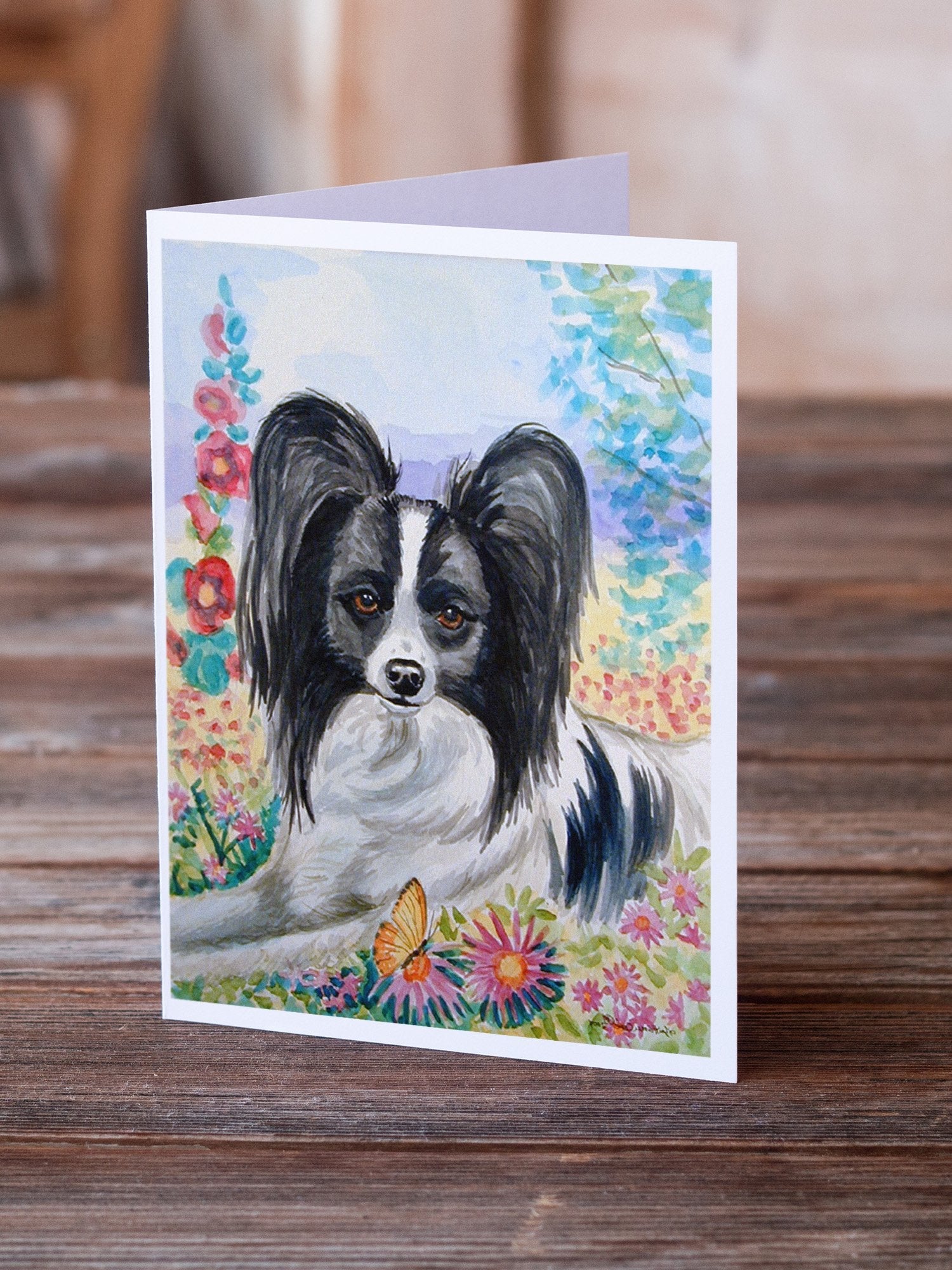 Papillon Greeting Cards Pack of 8 Blank Cards with Envelopes Whimsical A7 Size 5x7