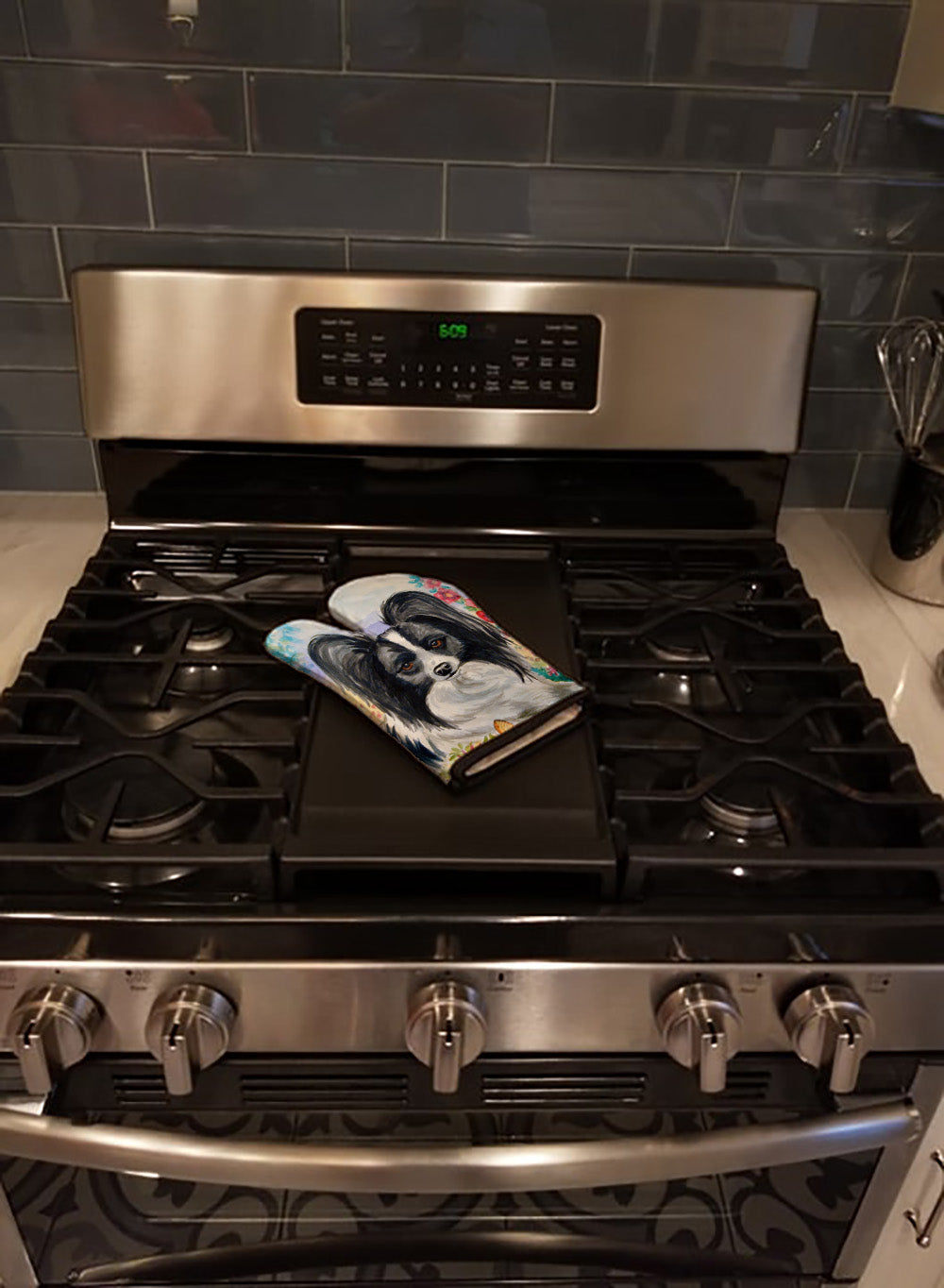 Papillon Oven Mitt Heat Resistant Thick Oven Mitt for Hot Pans and Oven, Kitchen Mitt Protect Hands, Cooking Baking Glove