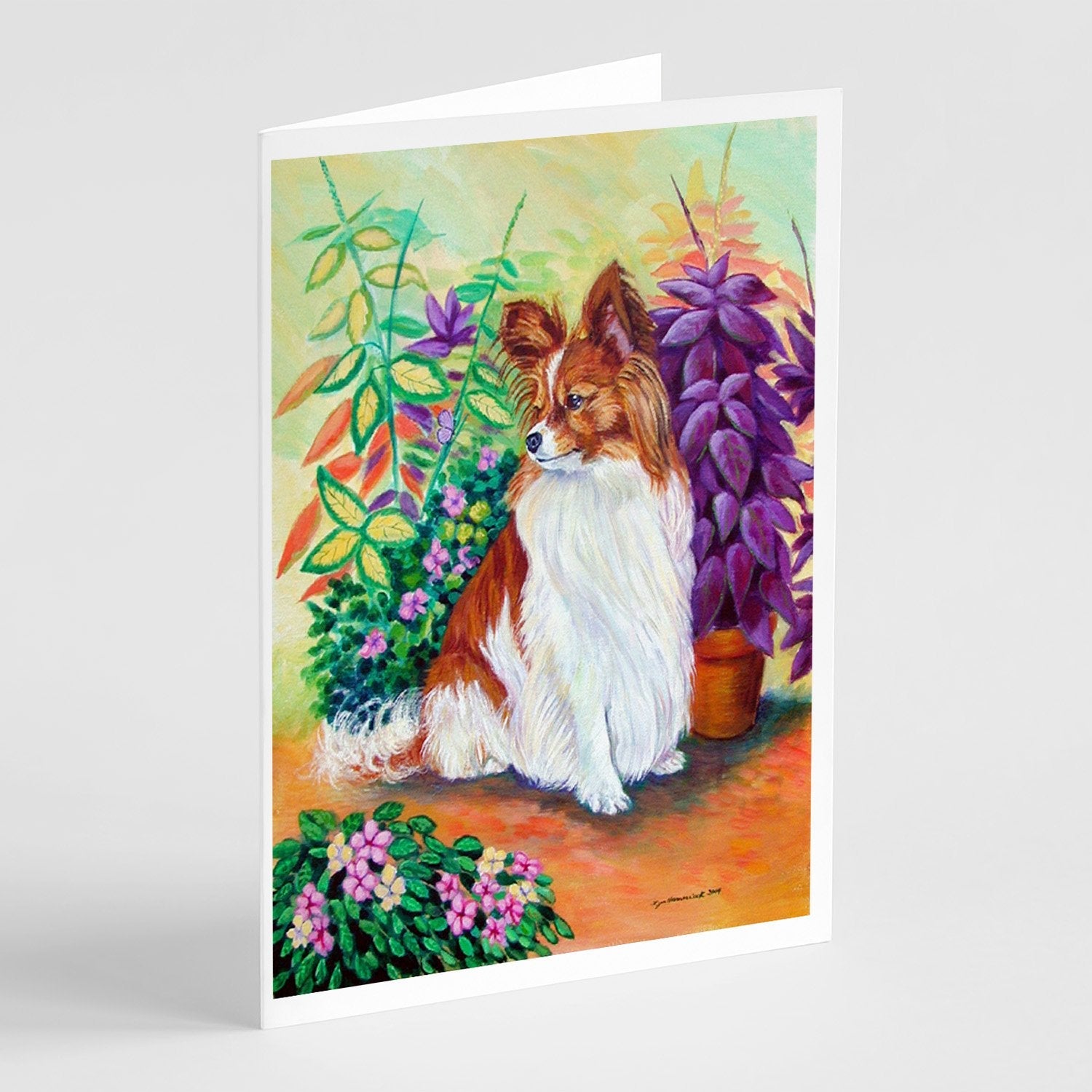 Papillon Greeting Cards Pack of 8 Blank Cards with Envelopes Whimsical A7 Size 5x7