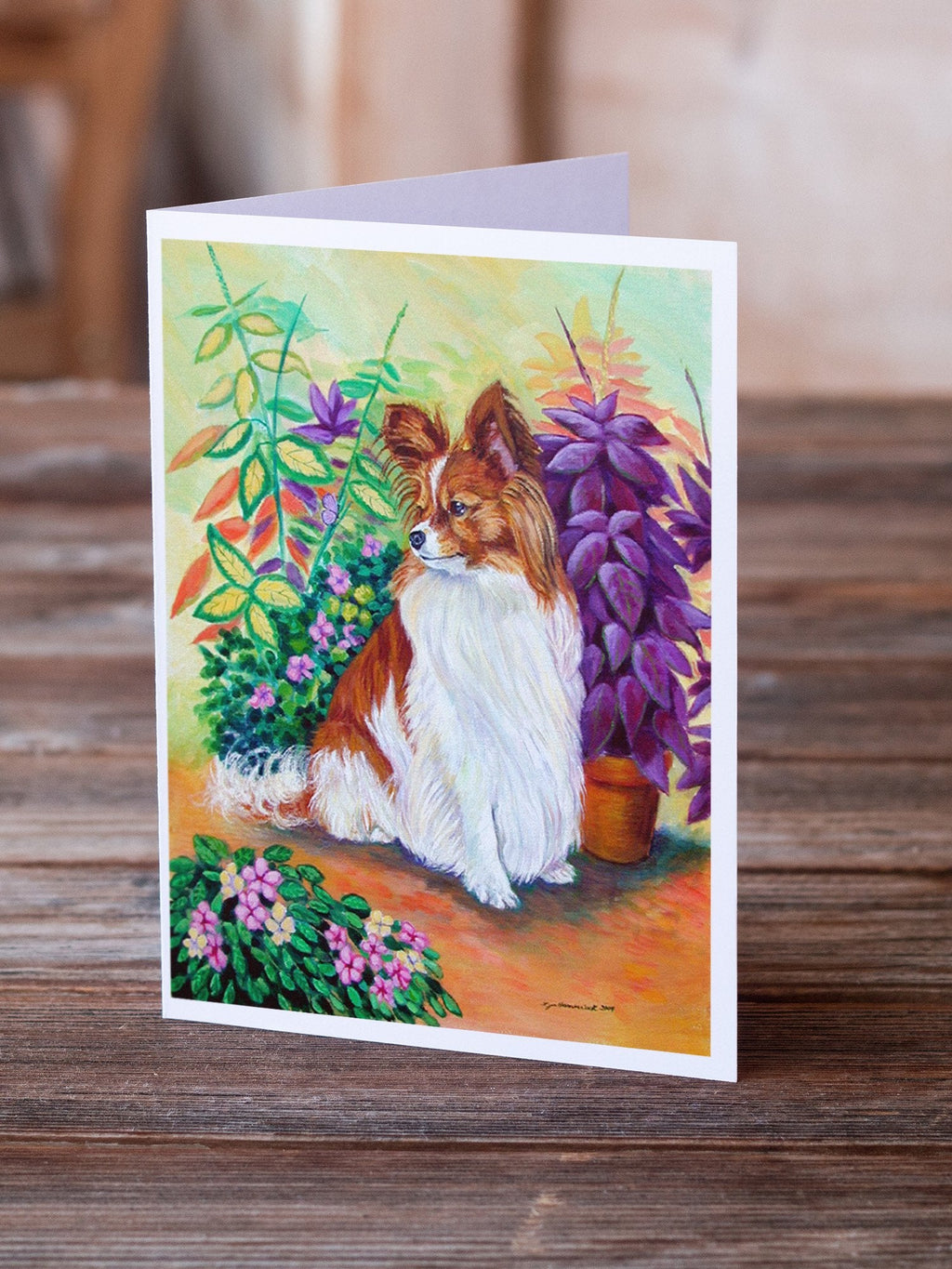 Papillon Greeting Cards Pack of 8 Blank Cards with Envelopes Whimsical A7 Size 5x7