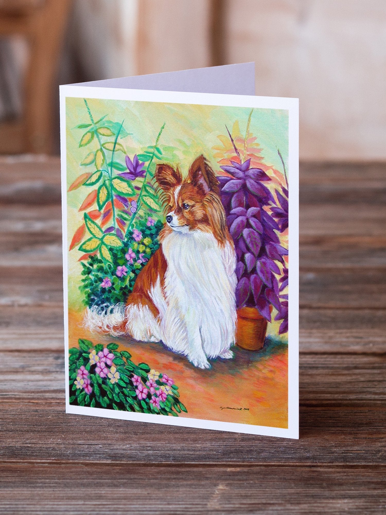 Papillon Greeting Cards Pack of 8 Blank Cards with Envelopes Whimsical A7 Size 5x7