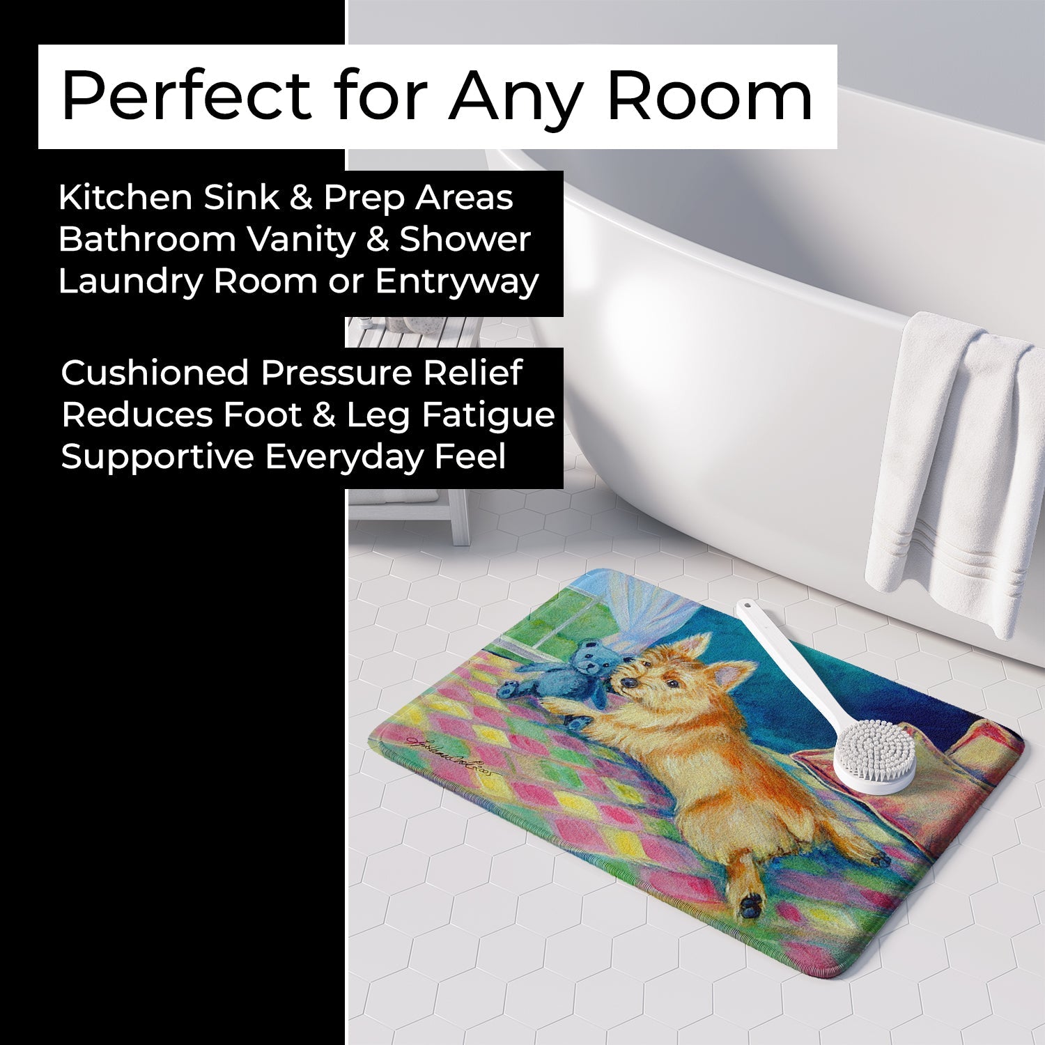 Norwich Memory Foam Kitchen Mat Machine Washable Anti-Fatigue Cushion Comfort Bath or Kitchen Rug