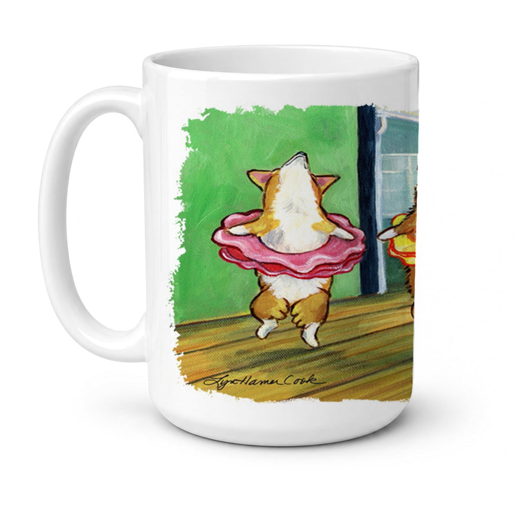 Little Ballerina Corgi Ceramic Coffee Mug 15 oz Decorative Large C Handle Mug Cup for Tea, Cocoa Hot Chocolate