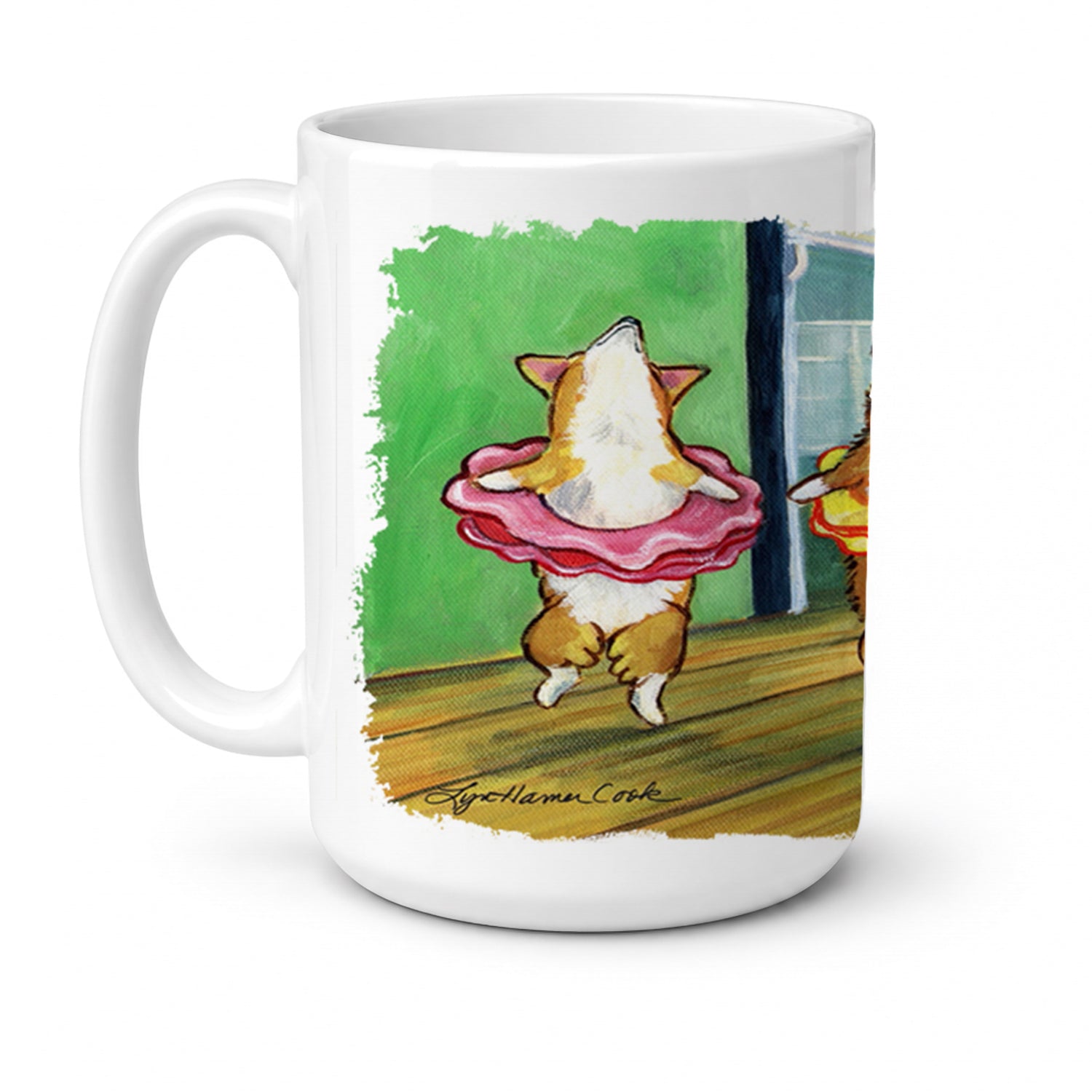 Little Ballerina Corgi Ceramic Coffee Mug 15 oz Decorative Large C Handle Mug Cup for Tea, Cocoa Hot Chocolate