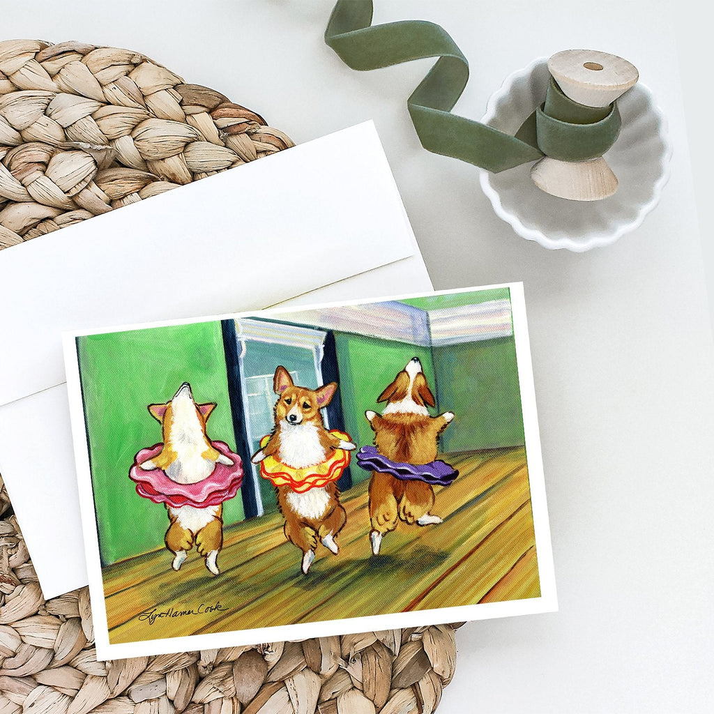Little Ballerina Corgi Greeting Cards Pack of 8 Blank Cards with Envelopes Whimsical A7 Size 5x7