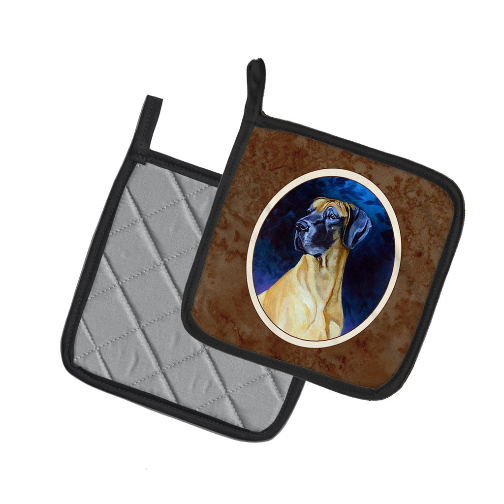 Great Dane Pot Holder Set of 2 Heat Resistant Quilted Hot Pads 7.5 x 7.5 Inch, Insulated Kitchen Trivets for Cooking & Baking
