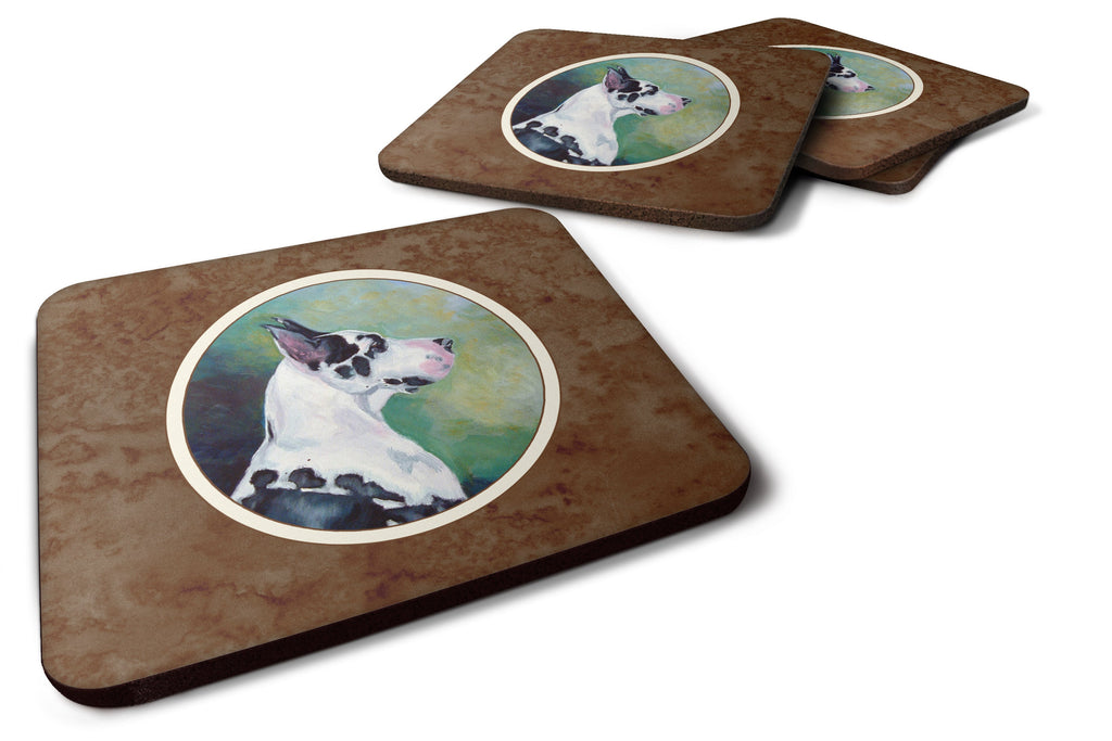 Harlequin Great Dane Foam Coasters Set of 4 Cup Coasters for Indoor Outdoor, Tabletop Protection, Anti Slip, Mouse pad Material
