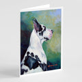 Harlequin Great Dane Greeting Cards Pack of 8 Blank Cards with Envelopes Whimsical A7 Size 5x7
