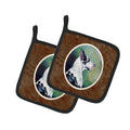 Harlequin Great Dane Pot Holder Set of 2 Heat Resistant Quilted Hot Pads 7.5 x 7.5 Inch, Insulated Kitchen Trivets for Cooking & Baking