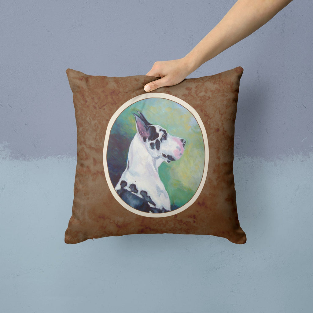 Harlequin Great Dane Decorative Throw Pillow 14x14 Indoor Outdoor Accent Cushion, Fabric Cover with Insert for Sofa, Bed, Porch & Living Room