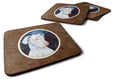 White Great Dane Foam Coasters Set of 4 Cup Coasters for Indoor Outdoor, Tabletop Protection, Anti Slip, Mouse pad Material