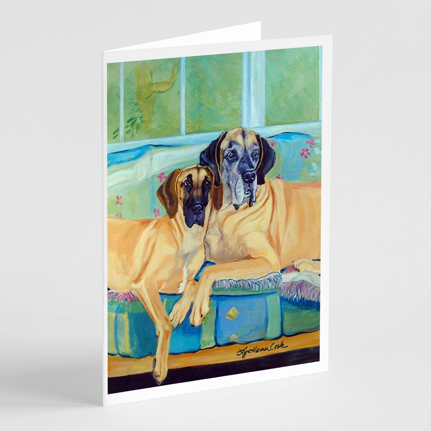Great Dane Greeting Cards Pack of 8 Blank Cards with Envelopes Whimsical A7 Size 5x7