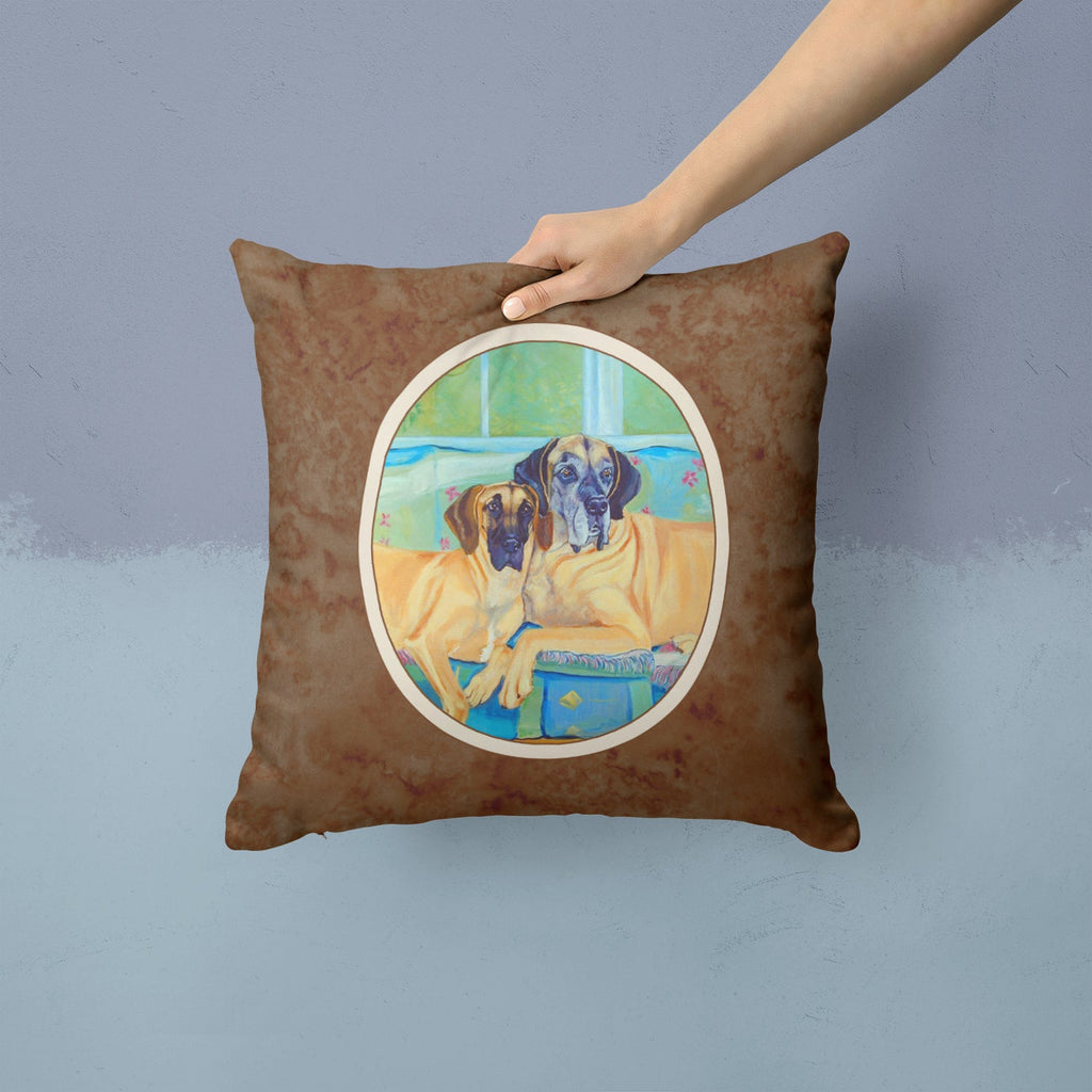 Great Dane Decorative Throw Pillow 14x14 Indoor Outdoor Accent Cushion, Fabric Cover with Insert for Sofa, Bed, Porch & Living Room