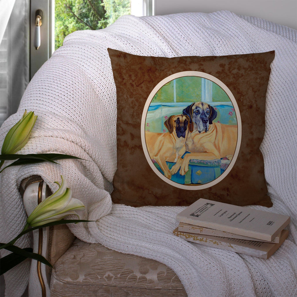 Great Dane Decorative Throw Pillow 14x14 Indoor Outdoor Accent Cushion, Fabric Cover with Insert for Sofa, Bed, Porch & Living Room