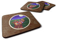 Trick or Treat Halloween Pug Foam Coasters Set of 4 Cup Coasters for Indoor Outdoor, Tabletop Protection, Anti Slip, Mouse pad Material