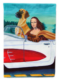 Great Dane with Mona Lisa House Flag 28x40 Porch Sleeve Pole Decorative Outside Yard Banner Artwork Wall Hanging, Polyester