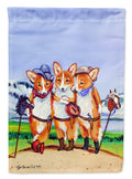 Cowboy Corgi House Flag 28x40 Porch Sleeve Pole Decorative Outside Yard Banner Artwork Wall Hanging, Polyester