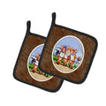 Cowboy Corgi Pot Holder Set of 2 Heat Resistant Quilted Hot Pads 7.5 x 7.5 Inch, Insulated Kitchen Trivets for Cooking & Baking