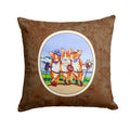 Cowboy Corgi Decorative Throw Pillow 14x14 Indoor Outdoor Accent Cushion, Fabric Cover with Insert for Sofa, Bed, Porch & Living Room